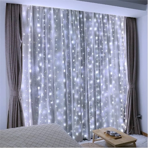 New set of 2/  ZSJWL 300 LED White Curtain - Picture 2 of 7